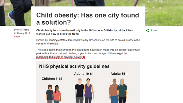 BBC News article showing expanding component