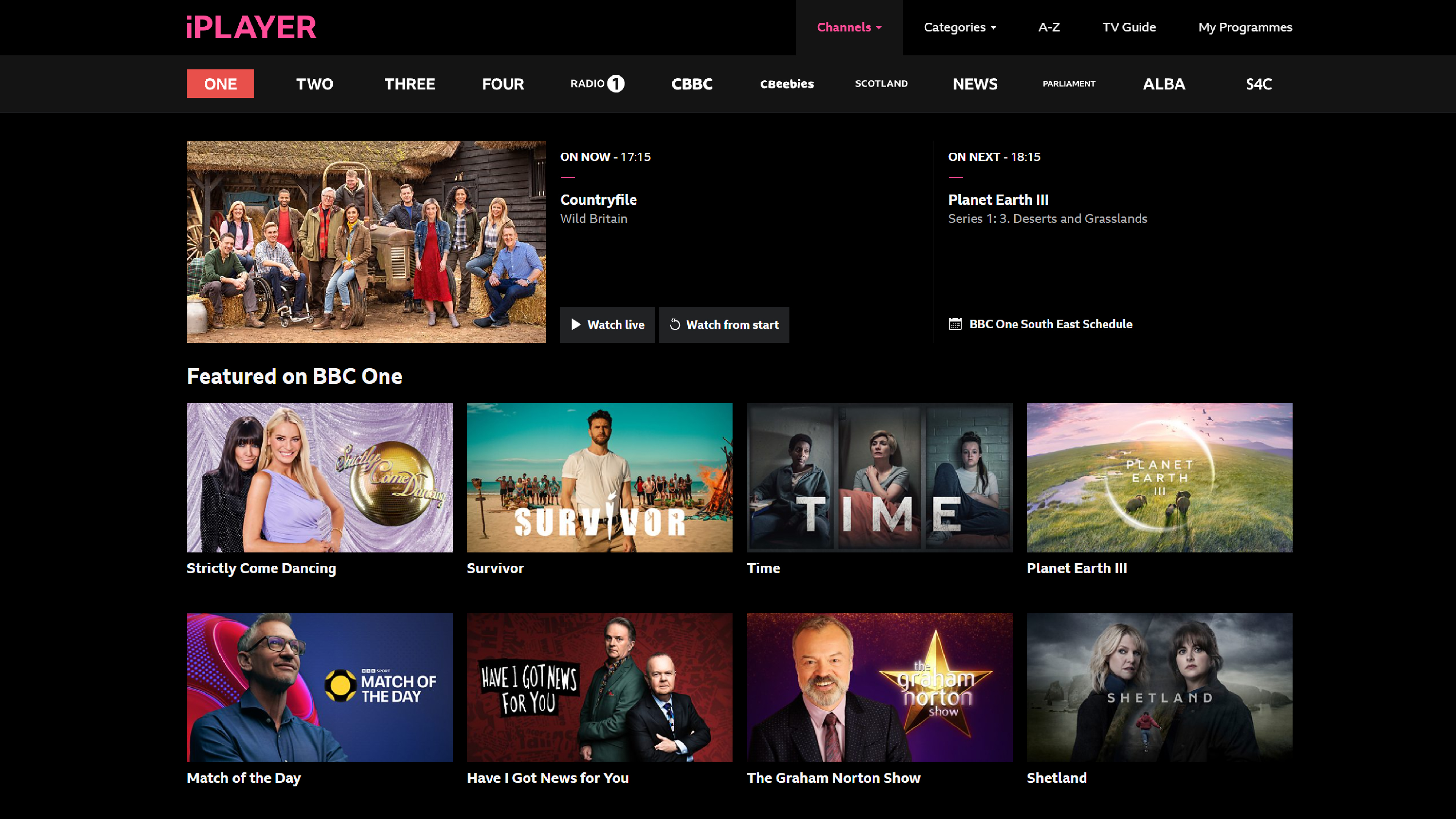 BBC iPlayer screenshot