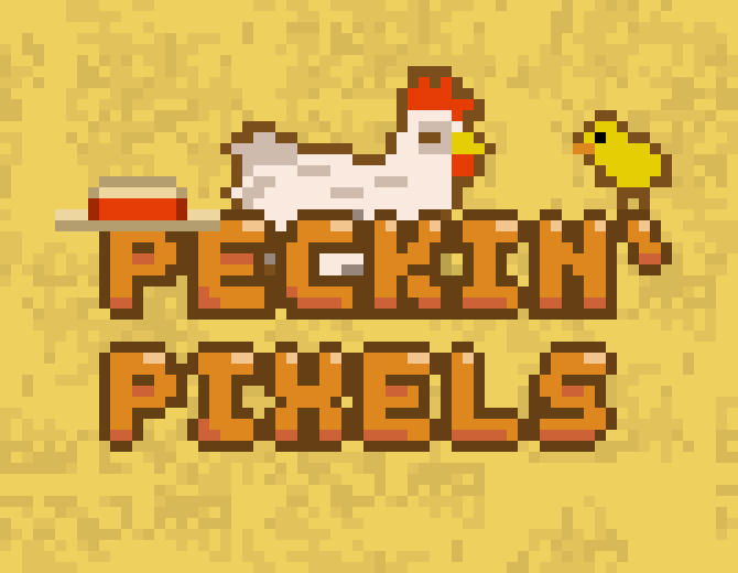 Peckin' Pixels Logo showing a chicken