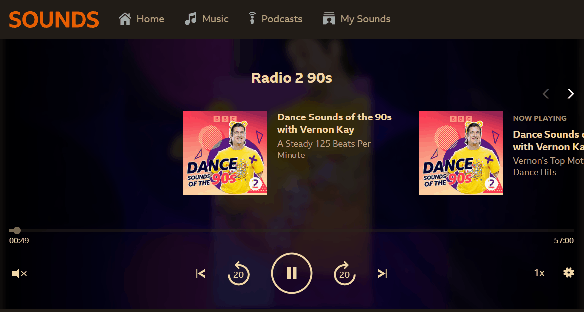 Music items on BBC Sounds website